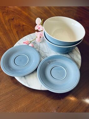 Villeroy & Boch Color Loop Blue, Replacements 2 Saucers & 2 Cereal Bowls